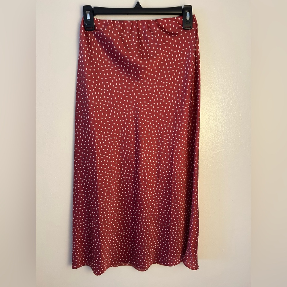 Mi Ami Red Polka Dot Maxi Skirt